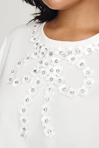 English Factory Pearl Bow Top
