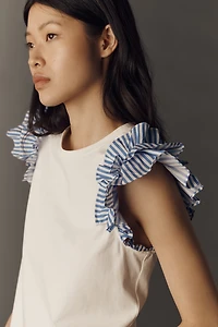 English Factory Ruffle Sleeve Top