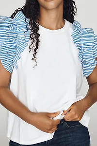 English Factory Ruffle Sleeve Top
