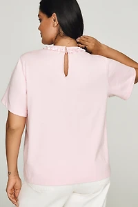 English Factory Cotton Beaded Bow Tee