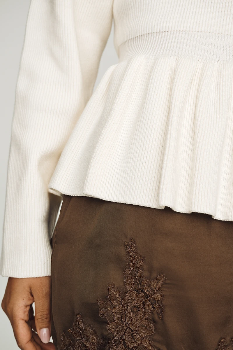 English Factory Peplum Cardigan