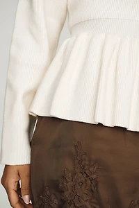 English Factory Peplum Cardigan