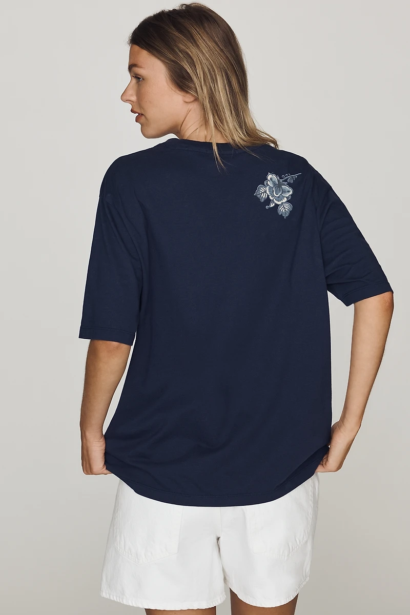 Scotch & Soda Cotton Embroidered Tee