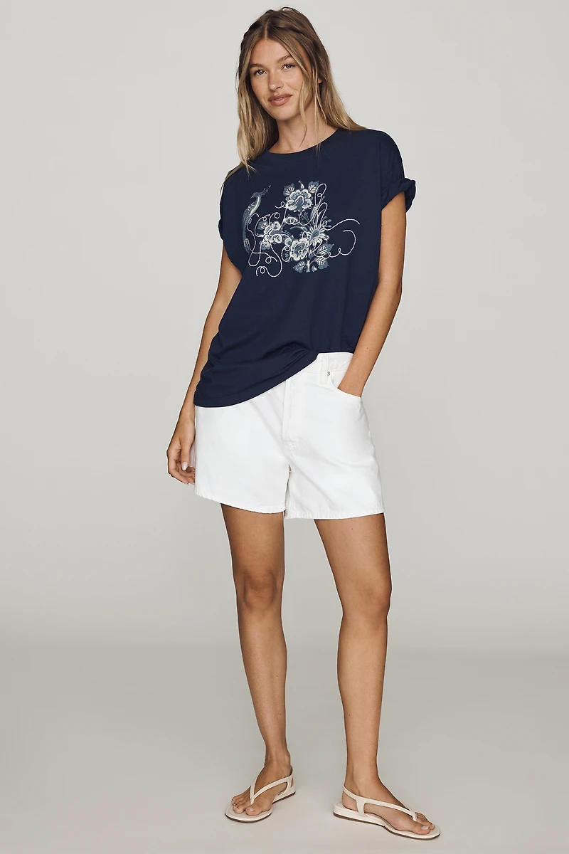 Scotch & Soda Cotton Embroidered Tee