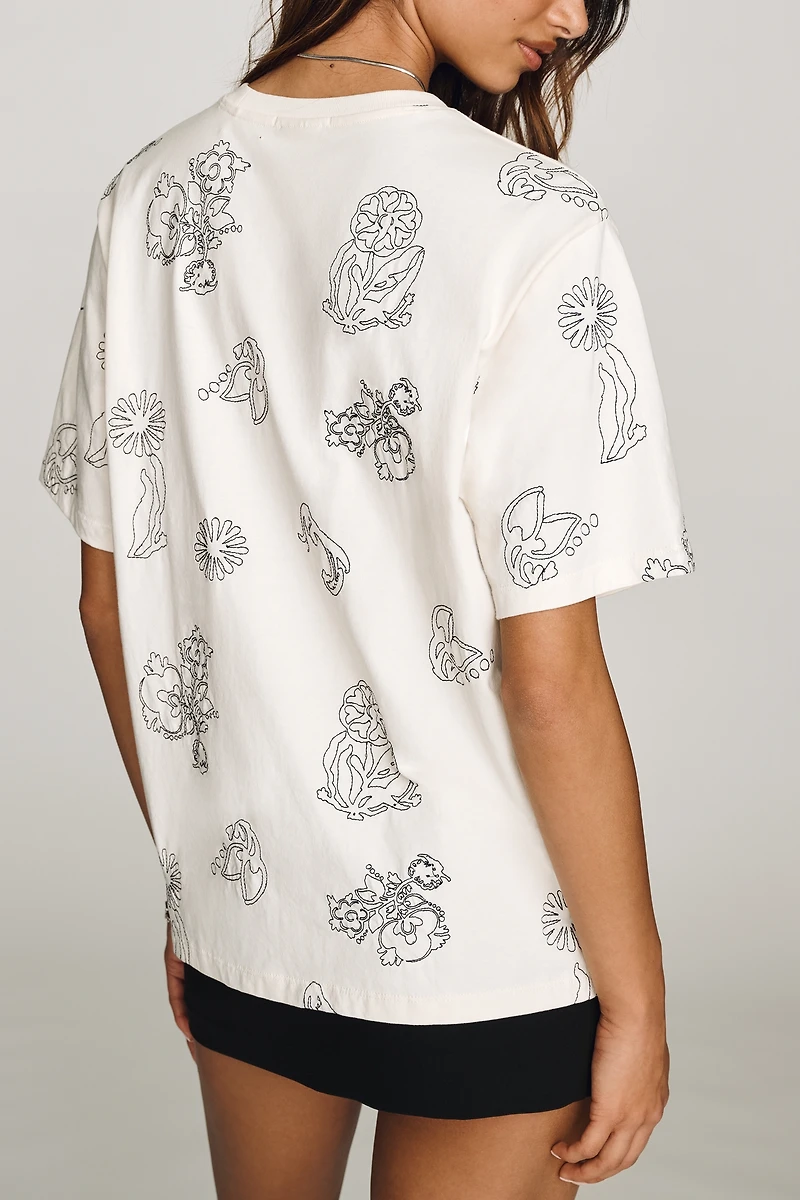 Scotch & Soda Cotton Embroidered Tee
