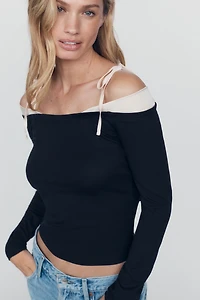 ASTR The Label Loretta Off-Shoulder Tie Top