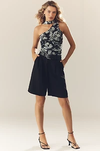 Sarah Hann One-Shoulder Ruched Scarf Top