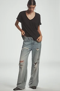The Quinn Short-Sleeve V-Neck Tee by Pilcro