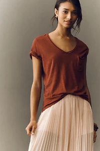 Quinn Short-Sleeve V-Neck Tee by Pilcro