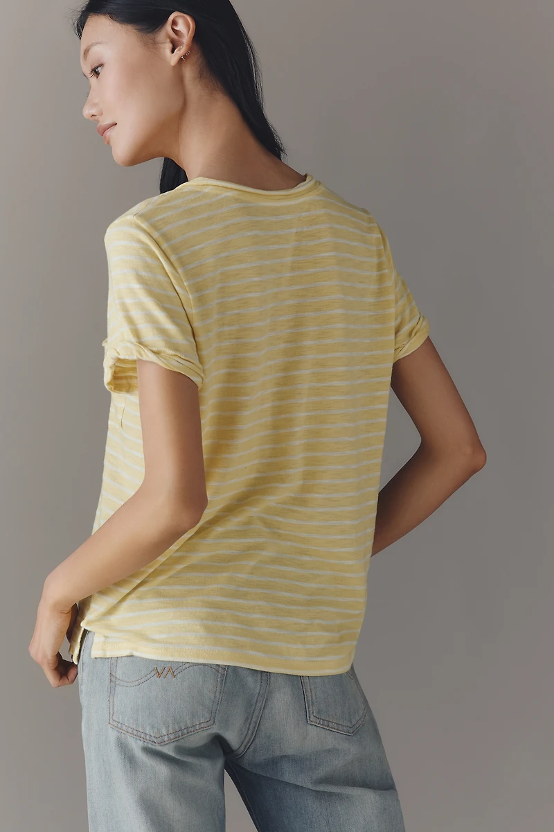 The Quinn Short-Sleeve V-Neck Tee by Pilcro