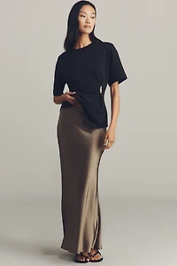By Anthropologie Short-Sleeve Hardware Gathered Top
