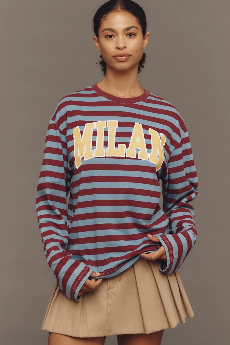 By Anthropologie Long-Sleeve Stripe City Top