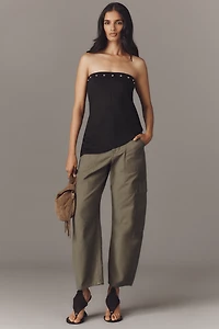 Faux-Suede Asymmetrical Tube Top