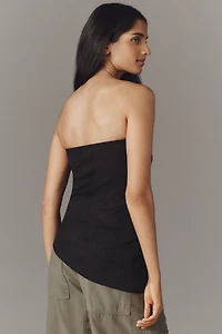 Faux-Suede Asymmetrical Tube Top