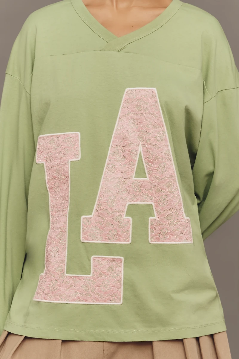 By Anthropologie Lace City Graphic Sweatshirt