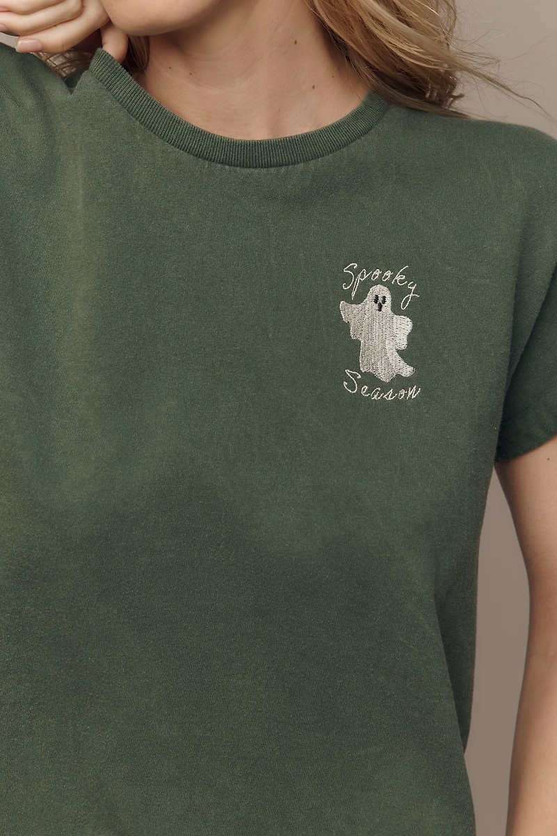 By Anthropologie Spooky Season Ghost Graphic Tee