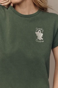 By Anthropologie Spooky Season Ghost Graphic Tee