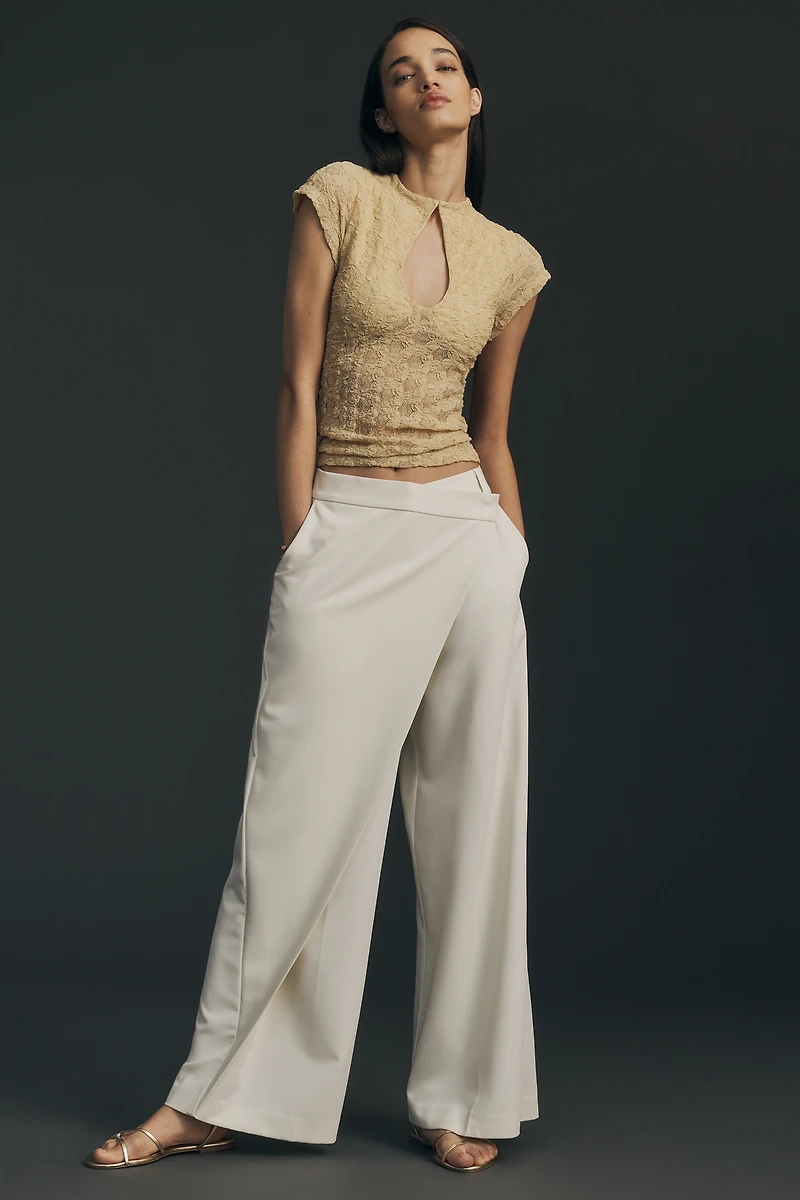 By Anthropologie Keyhole High-Neck Lace Top