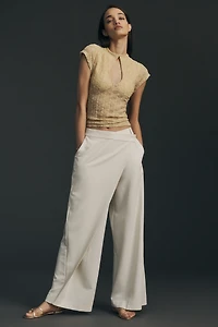 By Anthropologie Keyhole High-Neck Lace Top