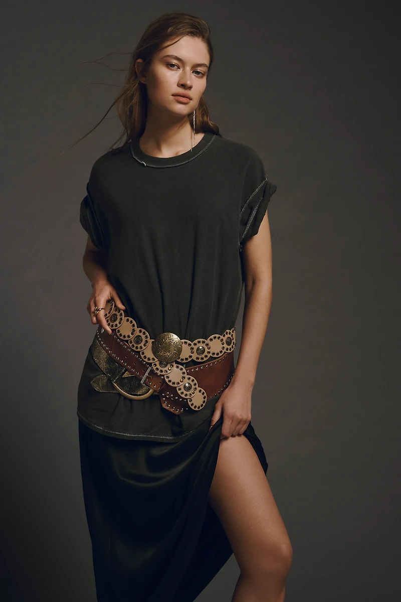 The Jordyn Cotton-Slub Crew-Neck Oversized Tee by Pilcro