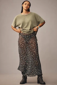 The Jordyn Cotton-Slub Crew-Neck Oversized Tee by Pilcro
