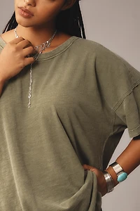 The Jordyn Cotton-Slub Crew-Neck Oversized Tee by Pilcro