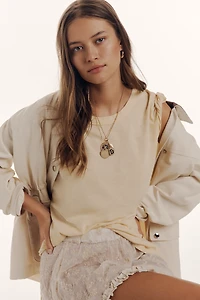 The Jordyn Cotton-Slub Crew-Neck Oversized Tee by Pilcro