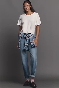 The Jordyn Cotton-Slub Crew-Neck Oversized Tee by Pilcro