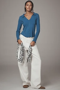 Pilcro Stitched Long-Sleeve Top