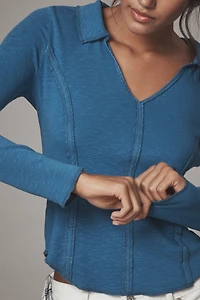 Pilcro Stitched Long-Sleeve Top