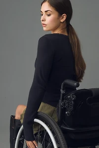 The Andie Ribbed Henley Top by Pilcro
