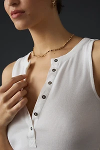 The Andie Ribbed Henley Top by Pilcro: Sleeveless Edition