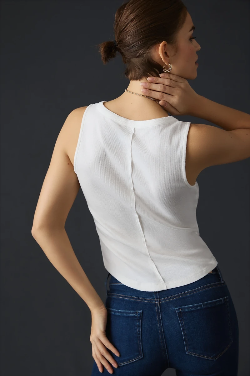 The Andie Ribbed Henley Top by Pilcro: Sleeveless Edition