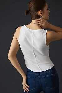 The Andie Ribbed Henley Top by Pilcro: Sleeveless Edition