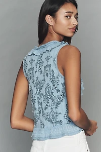 Pilcro Eyelet Ruffle Tank