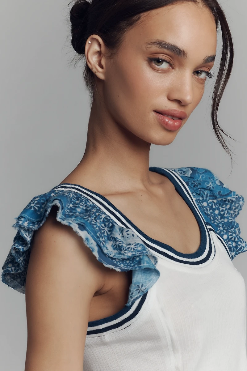 Pilcro Flutter-Sleeve Sport Tank