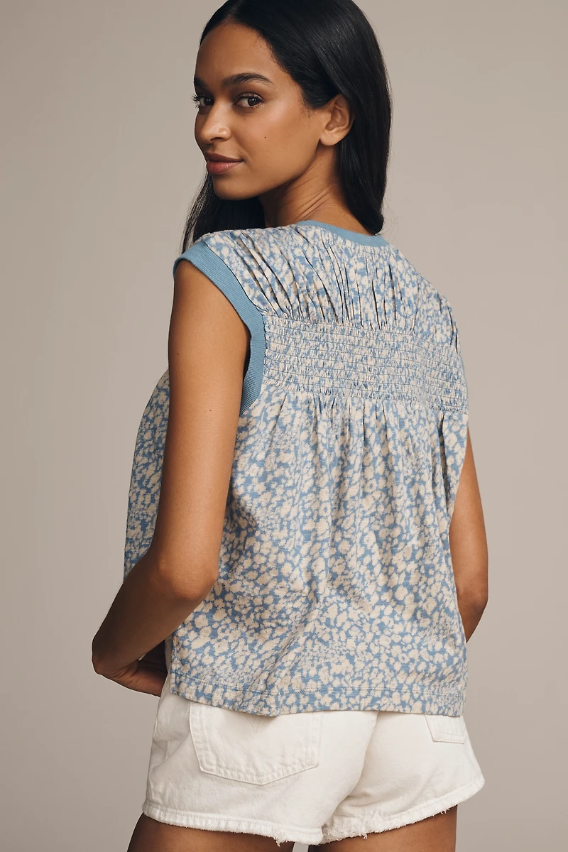 By Anthropologie Smocked Yoke Top