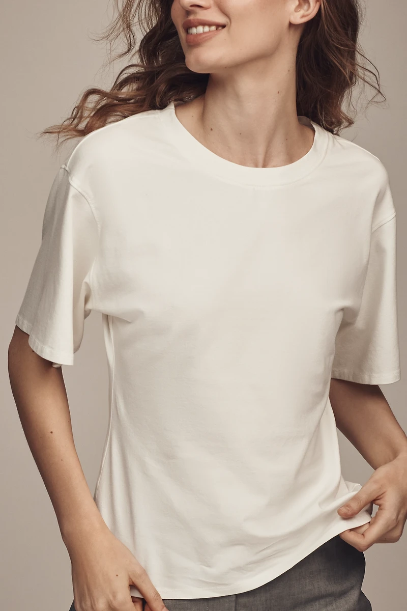 By Anthropologie Short-Sleeve Fitted Waist Top