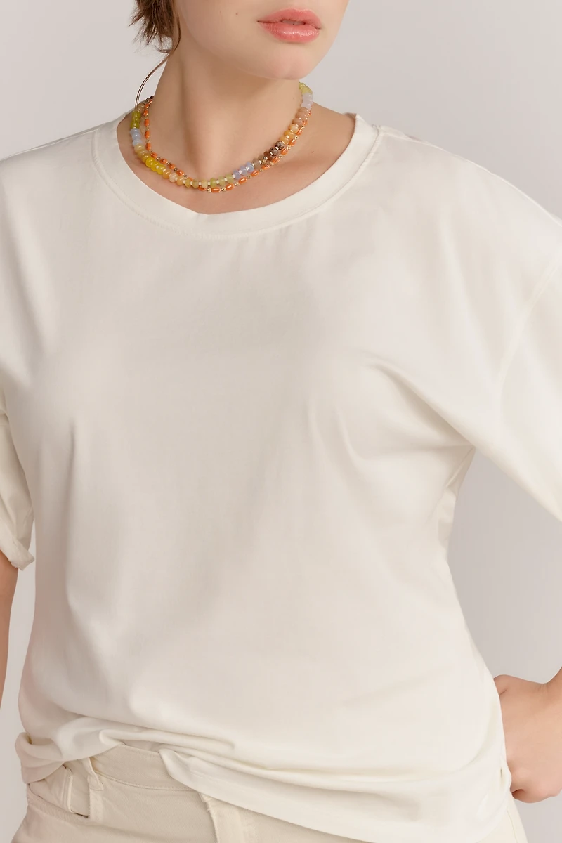 By Anthropologie Short-Sleeve Fitted Waist Top