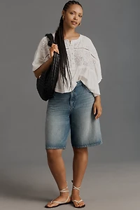 Pilcro Boxy Crochet Babydoll Blouse