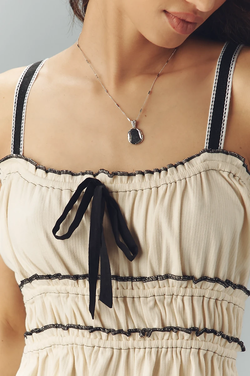 Pilcro Tiered Ruffle-Hem Ruched Tank Top