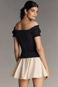 Maeve Off-The-Shoulder Smocked Top
