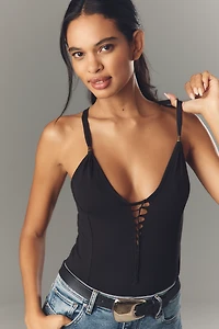 Pilcro Lace-Up Halter Tank Top