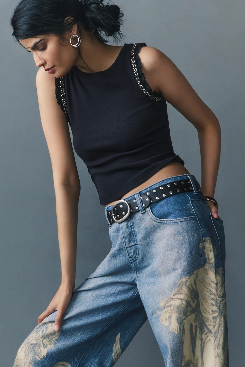 Maeve Grommet Ruffle Tank Top