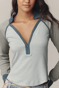 Pilcro Collared Half-Zip Pullover