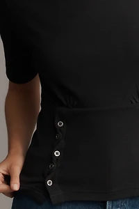 Pilcro Button-Bodice Waisted Top