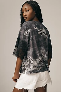 Pilcro Short-Sleeve Python Print Blouse