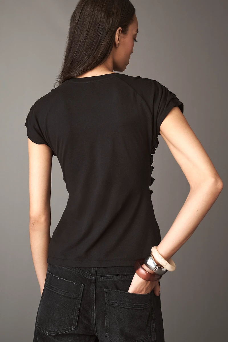 Maeve Smocked Sleeveless Ruffle Top