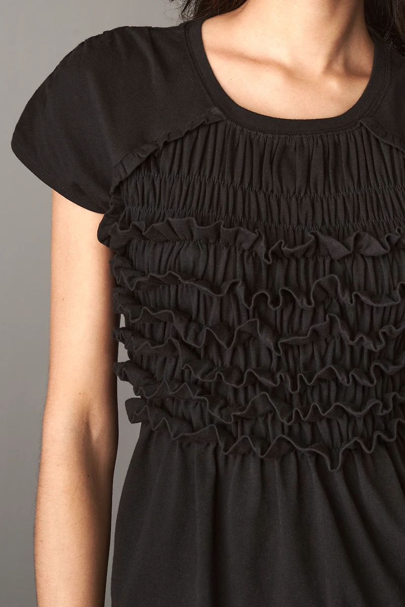 Maeve Smocked Sleeveless Ruffle Top
