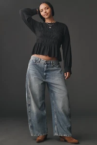 Pilcro Long-Sleeve Smocked Top